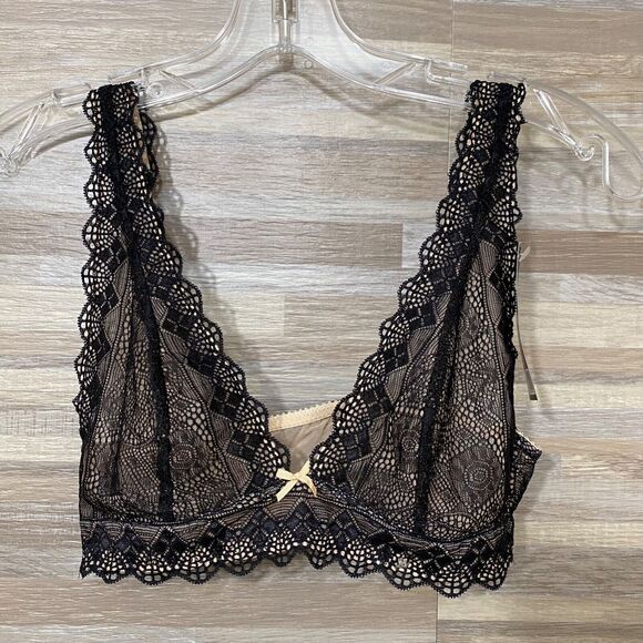 Heidi by Heidi Klum Geometric-Lace Bra Women's Small Black H21-1167B NWT - Picture 1 of 10